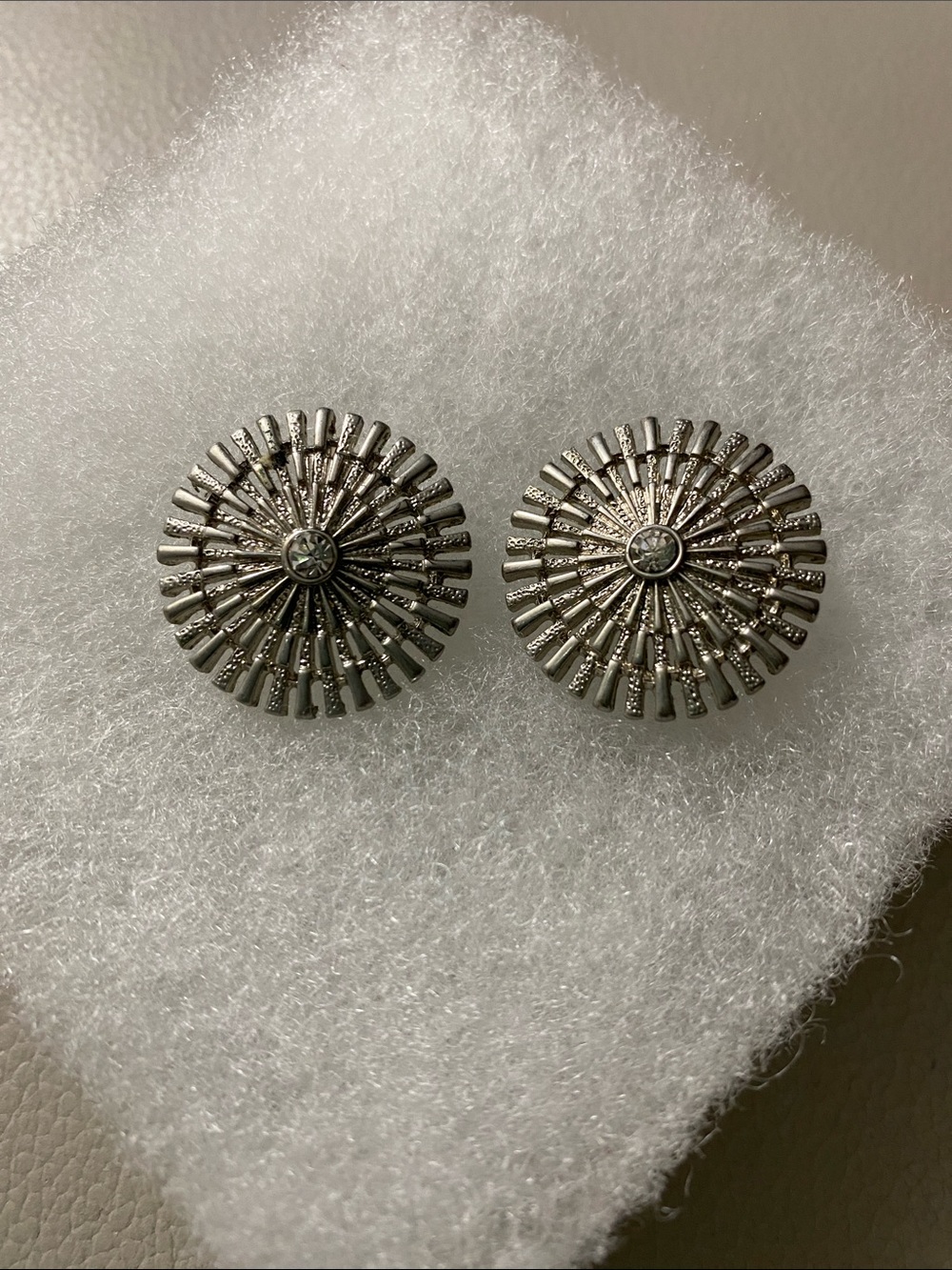 Vintage clip earrings with center cz